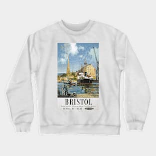 Bristol, Somerset - Vintage Railway Travel Poster - 1948-1965 Crewneck Sweatshirt